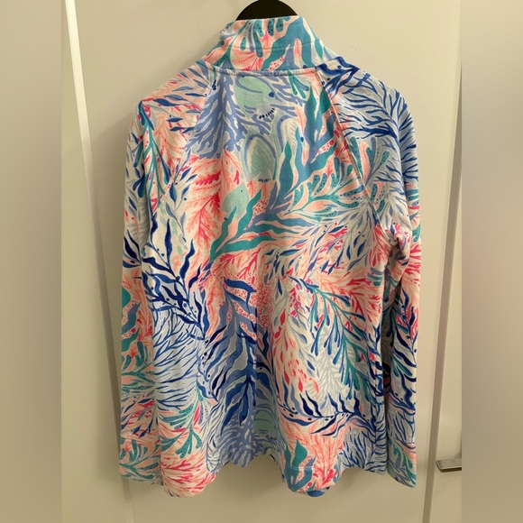 Lilly Pulitzer Skipper Popover Half Zip in Kaleidoscope Coral Size Small - Picture 8 of 10